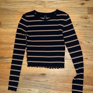 Women’s Striped Ling Sleeve Shirt, Size Small